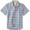 Dubinik® Camicia Uomo Manica Corta Casual con Bottoni Camicia Maniche Corte Uomo 100% Cotone Regular Fit A Ombre Ciano Gradi L
