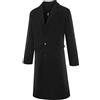 GUOCU Cappotto Invernale Da Uomo Lungo Sintetico Lana Elegante Caldo Casuale Trench Sottile Capispalla Tinta Unita Giacca Vento Colletto Risvolto Monopetto Slim Fit Soprabito Formale Business