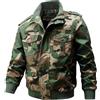 ZDJSWJ Giacca antivento casual da uomo Giacca multi-tasche cargo militare Camicetta da bombardiere a collo alto