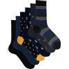 Ciocca Calze Uomo Corte Fantasia Cotone Caldo - Calzini Colorati Morbidi Confortevoli Righe Pois - 3/6 Paia Taglia 40-45 [BXCW6C_VAR_11_1]