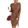 Hotouch Vestito Donna Invernale Girocollo Maglione Abito Manica Lunga Aderente Abito Elegante Maglione Lavorato a Maglia Donna Nato S