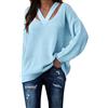 YCBMINGCAN Maglione da donna con scollo a V, oversize, maglione autunnale, sexy, a maniche lunghe, maglione invernale elegante