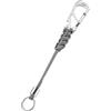 KeyUnity KC04 Portachiavi con cordino da paracadute, cordino intrecciato con anello portachiavi e perline in acciaio inox, moschettone multiuso per appendere borracce, borsa per fotocamera, Nero