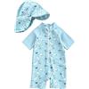 Generico Costume da Bagno per Neonato, Anti-UV, Tuta da Nuoto a Maniche Lunghe e Cappello Bagno Set UPF 5+ Protettivo in Neoprene Solare Muta Surf Swimsuit Spiaggia Mare Piscina, Spiaggia, Immersioni