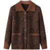 KIJSKKOPO Cardigan Donna,Maglioni Cardigan Lavorati A Maglia per Persone di Mezza età E Anziane, Cappotto in Maglia Jacquard Floreale con Bottoni A Bavero Verde Militare con Tasca, Giacche Attillat