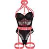 Cocila Slip Donna Rossi Pigiama Natale Babydoll Reggicalze Lingerie Seducente Completo Intimo Bianco Calze A Rete con Buco da Sexy Reggiseno Sottoveste Pizzo