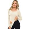 Kefiyis Top termico da donna a maniche lunghe biancheria intima termica da donna elasticità camicia termica invernale calda strati di base