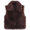 Darringls Gilet da donna in finta pelliccia, morbido, comodo, senza maniche, invernale, parka, cappotti, top con scollo a V, gilet in pelliccia sintetica, marrone, L