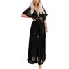 L-Peach Donna Abito Lungo Maxi Pizzo da Spiaggia Kaftan Parei Copricostume Copribikini Cover ups