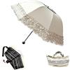 WANLIAN Ombrellone da sole in pizzo vintage con pizzo principessa pieghevole 3D fiore ricamo ombrello, giorni di neve, giorni di sole sono disponibili（Bianco）