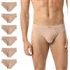 Intimitaly Liabel - Slip Uomo Cotone (Pacco da 6) Bielastico - Mutande Uomo in Cotone Elasticizzato - Intimo Mutande Uomo Colorate alla Moda Bianchi Neri Grigio LS2200 (IT, Testo, S, Regular, Regular, Skin)