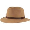 Hut Breiter Breiter Cappello in feltro per attività all'aria aperta, 100% lana, impermeabile e pieghevole, con rivestimento in pelle, per uomo e donna, marrone chiaro, 56