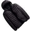 OADOBKICE Cappotto Impermeabile Uomo Piumino Invernale Piumino Parka Piumino Uomo Piumino Ripiegabile Ultra Leggero Piumino Imbottito Parka Trapuntato Imbottito con Cappuccio Cappuccio Nero L