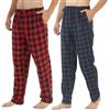 BEGIANT Pj Bottoms Lounge Pigiama da uomo in flanella di cotone morbido pigiama da uomo con bottoni e tasche