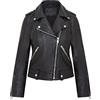 Infinity Leather Giacca da Motociclista Brando Classica Nera da Donna