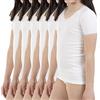 LACOTEX L C T Confezione risparmio da 6 pezzi - Maglietta intima termica da bambina L145, a maniche corte e collo a V con pizzo. Taglia e colore. bianco 4 anni