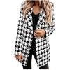 IQYU Trench - Cappotto da donna elegante, a quadretti, invernale, a maniche lunghe, in lana, con risvolto, classico, blazer a quadri, da lavoro, da donna, in lana, per autunno e inverno