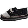 BIKETAFUWY Mocassini donna con paillettes mocassino donna comode scarpe comfort chic eleganti mocassini e loafers piatti scarpe da barca per donne scarpe sportive slip on derbies ballerine basket, 01 Nero, 41 EU