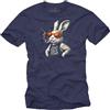 MAKAYA Maglietta Uomo con Frase White Rabbit Who Is Alice Tshirt Divertente Spiritoso