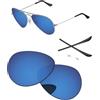 PapaViva Lenti di ricambio compatibili con occhiali da sole Ray-Ban RB3025 55 mm, Acqua profonda., RB3025 55mm