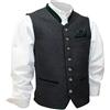 Trachten Mayr Gilet per costume tradizionale bavarese, senza maniche, colore antracite, grigio scuro, broccato, per occasioni musicali, matrimoni