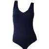 Clessidra Body Donna Spalla Larga Scollo a V in Lana Merino Seta E-8511 (6, Blu Notte)