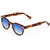 X-LAB XLAB 8004 Occhiali da sole stile moscot, 48mm, Havana Scuro/Azzurro Sfumato, Unisex