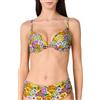 Goldenpoint Donna Costume da Bagno Fleur - Parte Alta del Bikini - Reggiseno Imbottito con Ferretto e Laccetti Decorativi in Microfibra Fantasia Floreale Taglia 2B Colore Multicolor