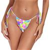 RELLECIGA Moda Mare Donna Slip Bikini a Perizoma con Laccetti Tanga Thong Bottom