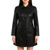 HotYou Giubbotto di Pelle Lungo Giacca in Ecopelle da Donna Motociclista Similpelle Giacchetta Casual Blazer Biker,Nero,5XL