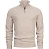 KRONSTADT KSDorsey - Maglione da uomo a mezza zip, classico, in misto lana con colletto alto, da uomo, L