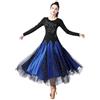 YGMNQAL Gonna Da Ballo Donna Abito Da Valzer A Maniche Lunghe, Da Sala Standard, Da Competizione For Danza Di Linea Valzer(Blue,M)