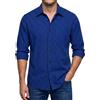 Enlision Camicia Uomo a Quadri Maniche Lunghe Blu Reale e Nero Camicie Casual da Uomo Elegante con Tasche Collo Botton-Down Regular Fit Taglie Forti S