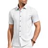 Mauro Kane Camicia Guayabera Uomo Maniche Corte, con Bottoni, Leggera Traspirante Comoda, Camicia Estiva da Tempo Libero