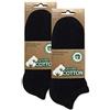 BIOBASICS Calzini corti da uomo e da donna (4 - 12 paia), in cotone Oeko-Tex 100, 8 paia (nero), 43-46