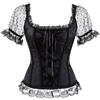 OSRDFV Camicetta da donna vintage gotica vittoriana Lolita elastica nera bianca top steampunk plus size abbigliamento donna camicia estiva