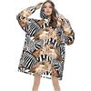 EZDLOWVBA Felpa con cappuccio in flanella leggera e morbida con stampa zebra e giraffa, per donne, uomini, adulti, adolescenti, felpa con cappuccio oversize in pile, taglia unica, Nero , 320g flannel