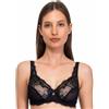 SIELEI, Reggiseno Francese con Ferretto, Realizzato in Morbido Pizzo, Tante Taglie Disponibili, Spalline Regolabili e Regolatore della Schiena in Regalo, Designed in Italy, Color Nero, Taglia 3C