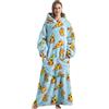 Gegeryozer Coperta con Maniche Donna Indossabile - Felpa Termica Morbida, Tasche Integrate + Cappuccio per Divano e Casa