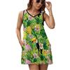 Generic Dragon Fruit Flamingos Tucano Donna Estate Casual Scollo a V Vestito Senza Maniche Serbatoio Allentato Tshirt Sun Dress, Stile-2, XXL