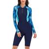 Odizli Burkini Costume da bagno da donna musulmano con gamba a maniche lunghe e maniche corte con zip up