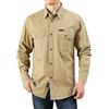 Generic Maglietta da uomo a maniche lunghe, con bottoni, con 2 tasche, casual, vestibilità larga, per safari all'aperto, Camicie Khaki Con Doppie Tasche, L