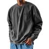 Generisch Maglietta a maniche lunghe, da uomo, 5XL, senza cappuccio, colore nero, oversize, con tasche, tinta unita, casual, a maniche lunghe, leggera, sottile, vestibilità larga, taglie forti, Nero , XXXXXL