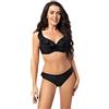 Selente My Secret - Bikini da donna con ferretto e top in taglie grandi (made in EU), Increspature nere, 6C