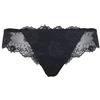 Lormar slip Perfect in pizzo con pannello in cotone sulla pelle colore nero (4, Nero)