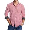Enlision Camicia a Quadri Uomo Manica Lunga Casual Cotton Camicie Uomo Scozzese Quadretti con Bottoni Tasche Regular Fit da Lavoro S-4XL