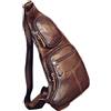 Xieben Vintage Borsa A Tracolla Borsa Monospalla in Pelle Pacchetto Crossbody per Uomo Donna Viaggi Outdoor Shoulder Pack Zaino Daypack Coffee