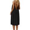Generico Vestito Lungo Estivo Donna Abito con Schiena Scoperta Vestito da Mare Boho Chic Dresses Vestiti con Spalline Sottili Elegante Abiti Cerimonia Caftano Scollato Senza Maniche Taglie Forti Tinta Unita
