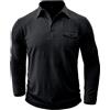 APAELEA Polo Manica Lunga Uomo T-Shirt da Lavoro Multi-Tasca Regolare Taglio Polos da Golf