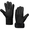 MGGMOKAY Uomo Guanto invernale Uomo pelle di pecora Shearling Guanti per inverno freddo,Nero,S